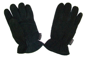 Outdoor Men's Black Deer Suede/Fleece Gloves